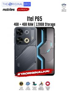 Itel P65 - 4GB RAM - 128GB Storage - PTA Approved - 12 Months Warranty - Black - The Original Bro Mobiles - TOB36
